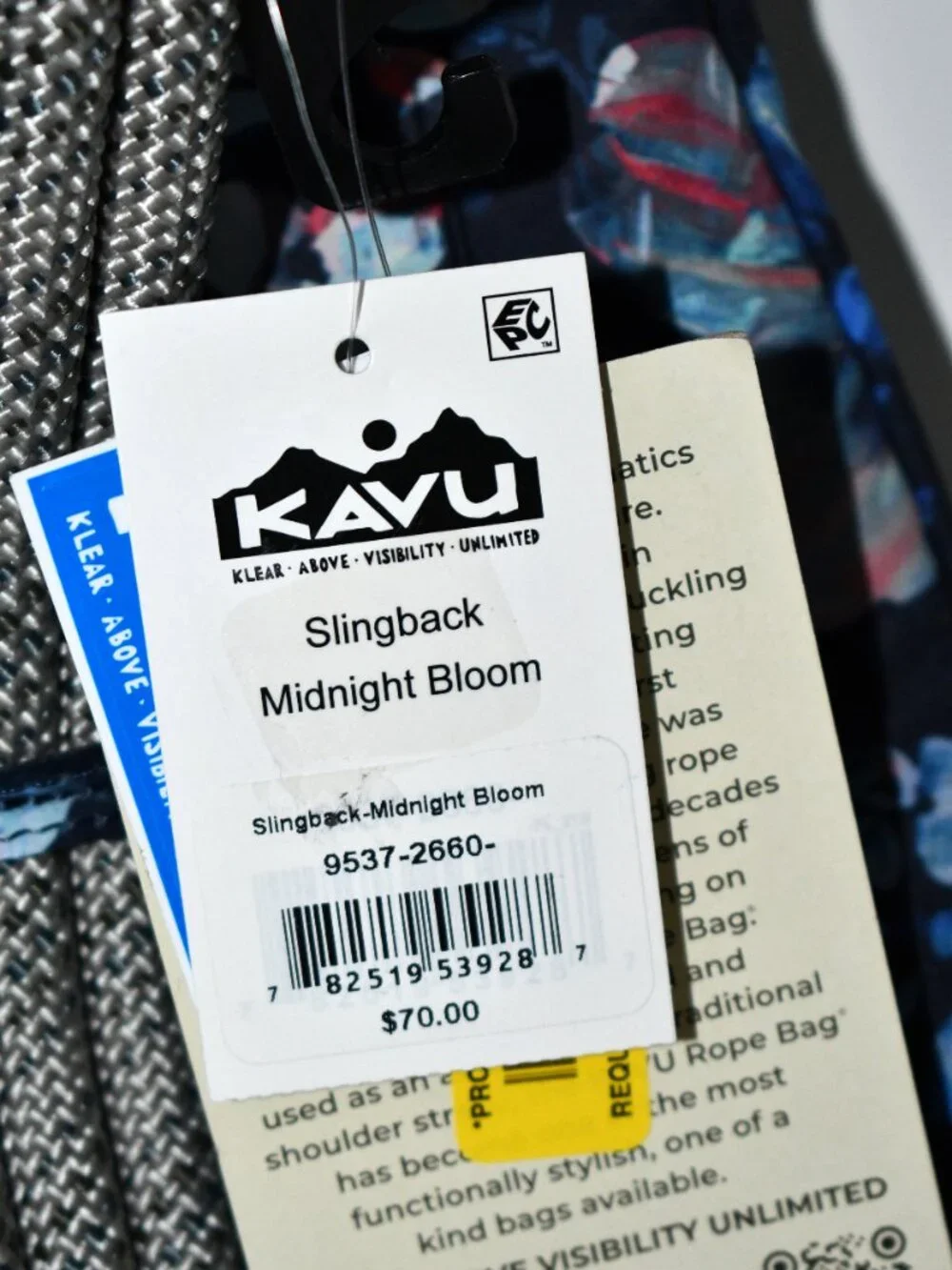 KAVU Slingback Midnight Bloom #9537-2660 NWT